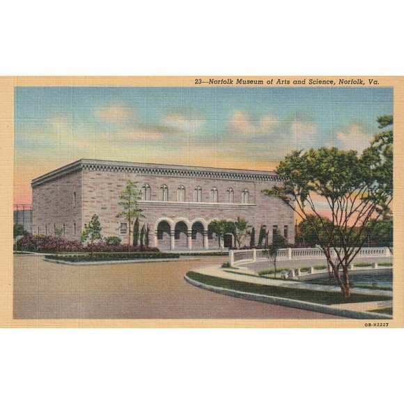 Norfolk Museum Of Arts And Science Street View Virginia VA Postcard Curteich - Picture 1 of 2